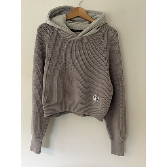 Alexander Wang Utility Layered Style Hoodie Sweater Pullover In Grey M $425 - Picture 7 of 11